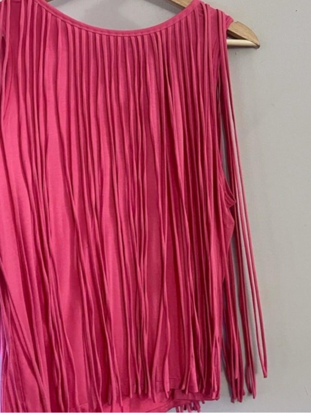 Trina Turk Pink Fringe Tank Top - Sleeveless Summer Top - Picture 2 of 5